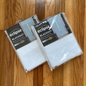 NWT Eclipse Kendall Blackout Curtain Panels (2 Panels) WHITE 42W x 54L